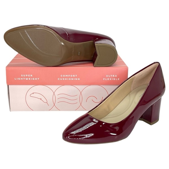 Easy Spirit Cosma3 Dark Plum Patent Leather Womens Pumps Size 8M - Picture 10 of 11